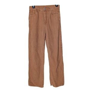 SHEIN High-Waisted Corduroy Pants – Caramel Brown‎ Size S Retro 70s Fall